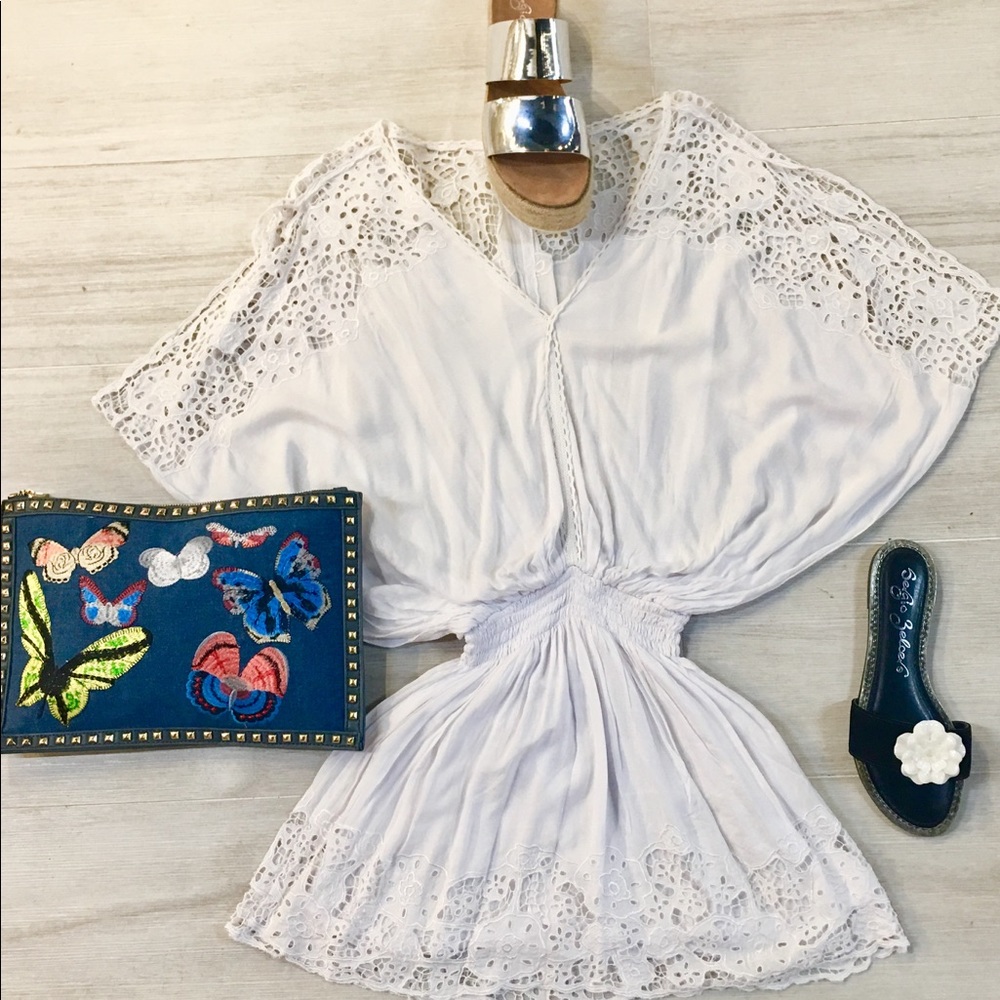 Tiare Hawaii white lace dress